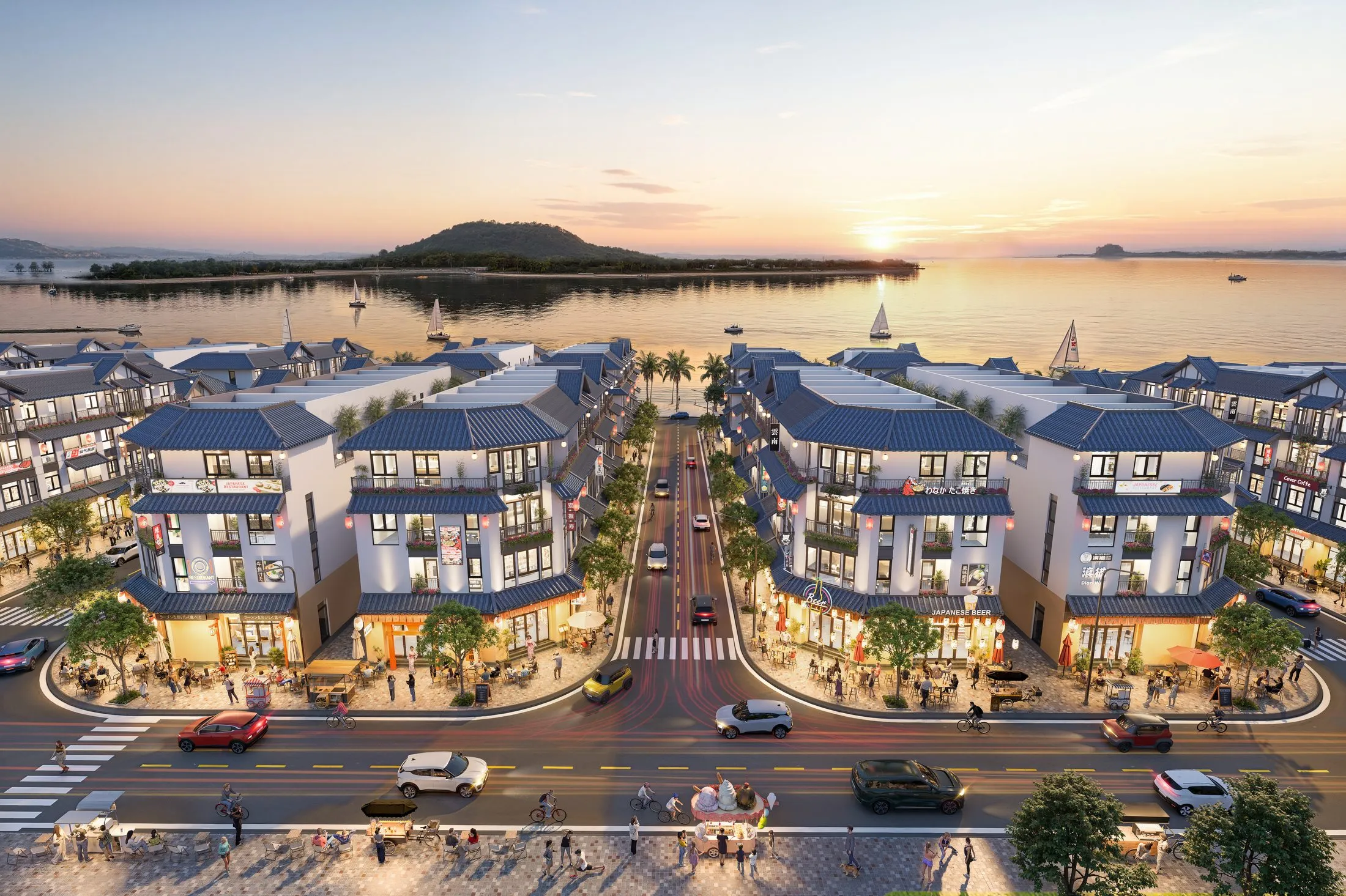 Phối cảnh trên cao hai phân khu của Vinhomes Pearl Bay